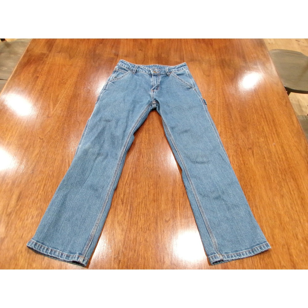 Carhartt Boys Carpenter Jeans Size 10 Medium Wash Blue Denim BD8383-B Stretch